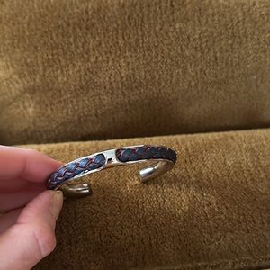 Never worn leather and silver Hermes bracelet